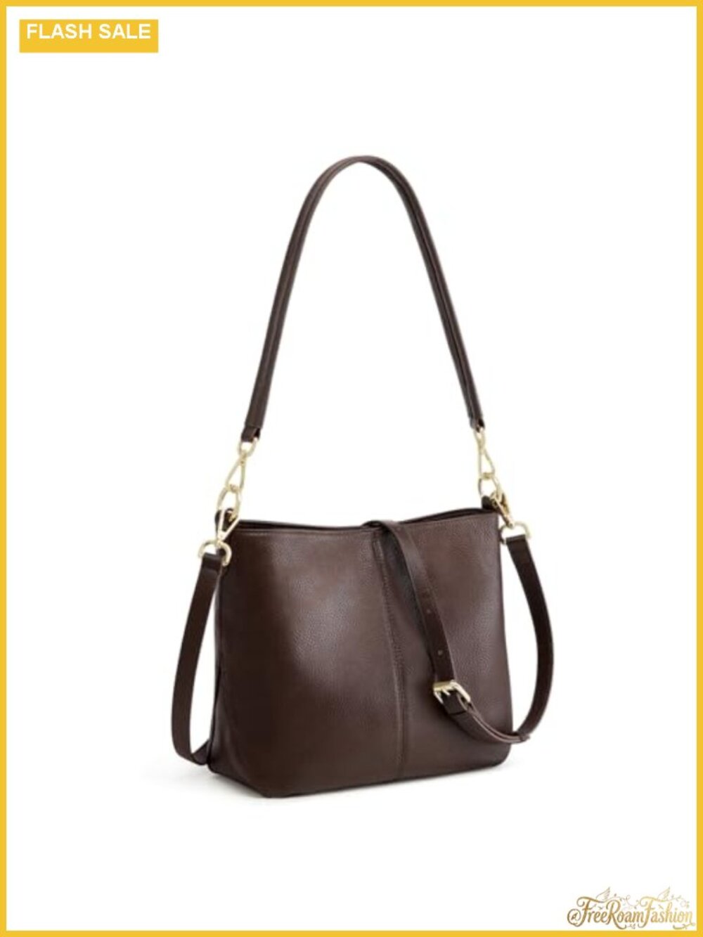 Genuine Leather Crossbody Bag Hobo Purse with 2 Straps, Zip Closure